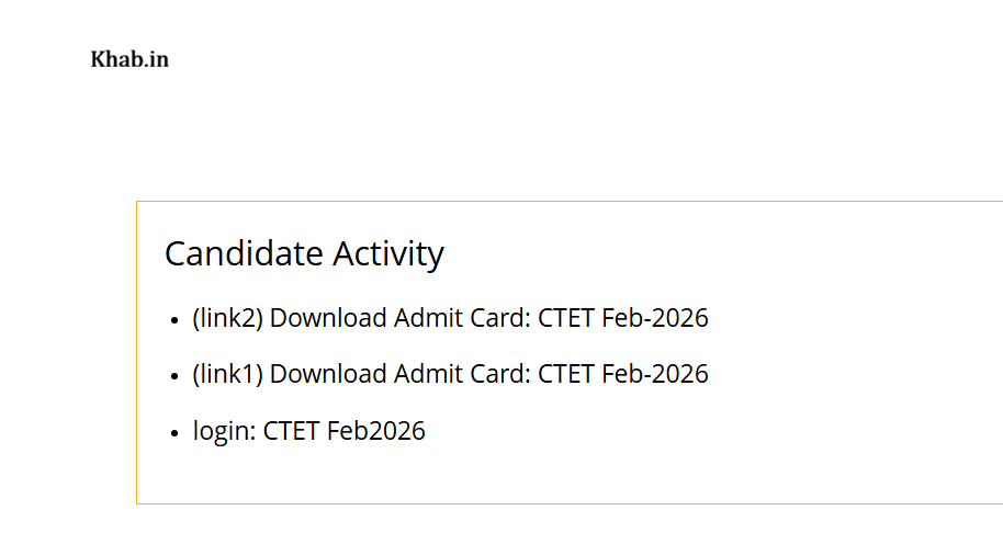 CTET Exam Admit Card Release 2026 