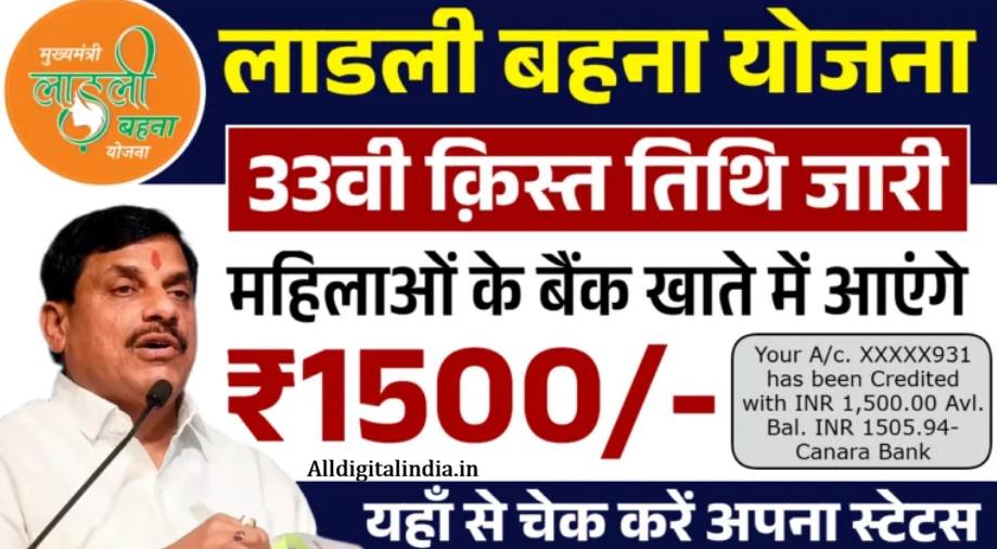 Ladli Behna Yojana 33rd Installment Release Ladli Behna Yojana 33rd Installment Release