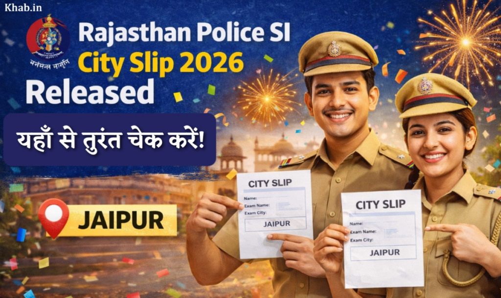 Rajasthan Police SI City Slip 2026 Released
